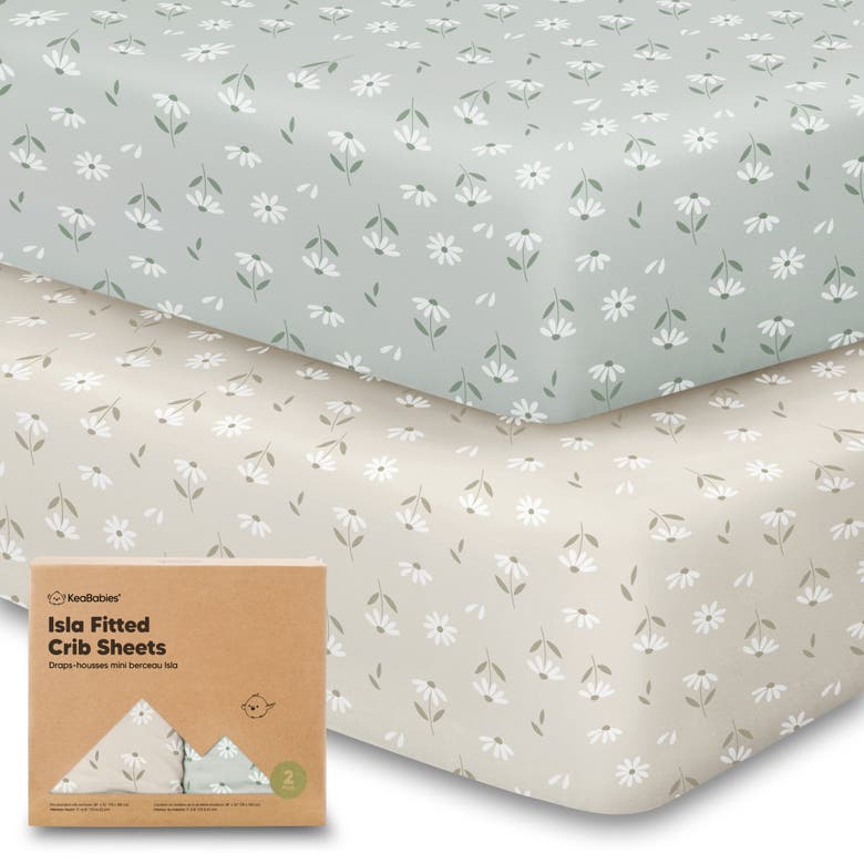 Keababies Soothe Fitted Mini Crib Sheet In Daisies