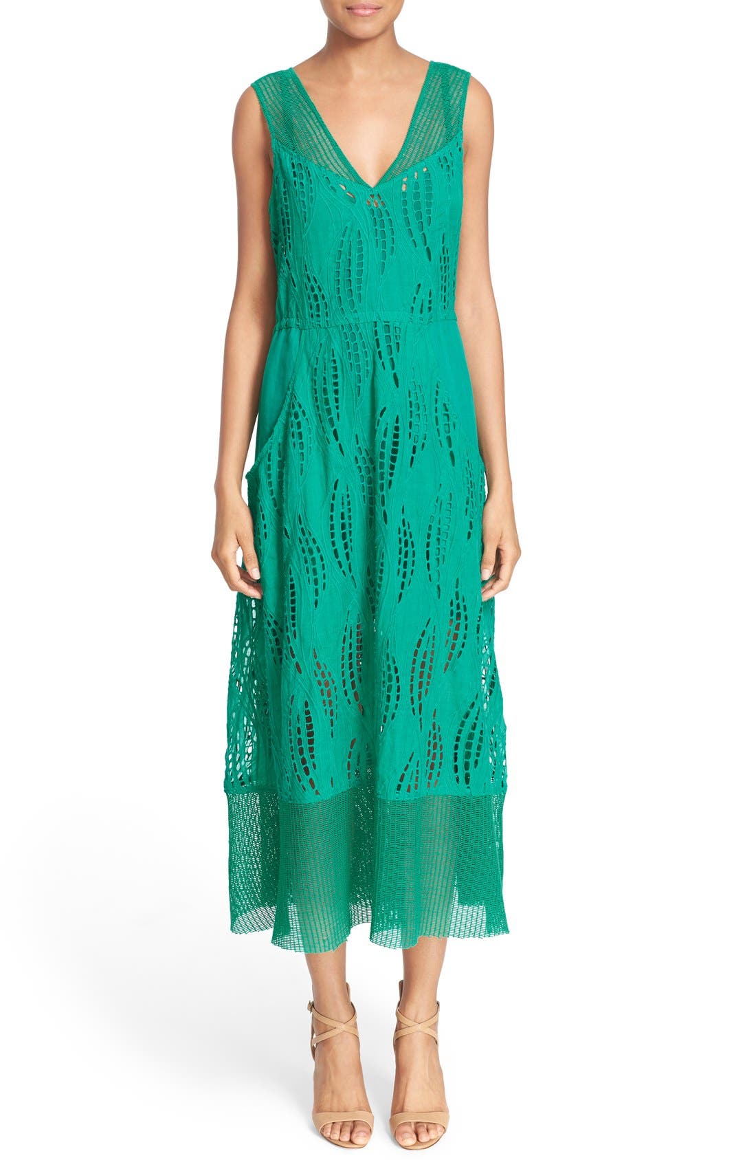 Tracy Reese Embroidered Ramie Dress Nordstrom