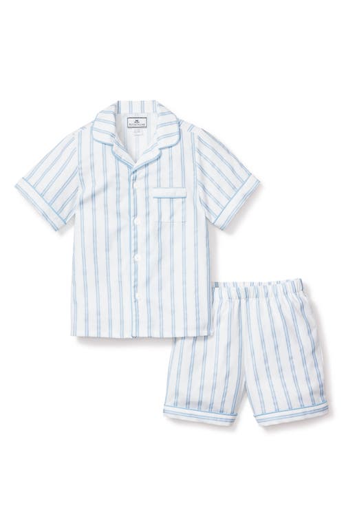 Petite Plume Kids' Stripe Two-Piece Short Set White at Nordstrom,