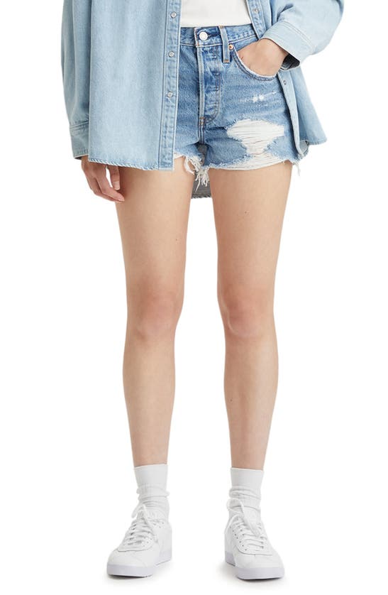 Levi's® 501 Original Shorts In Z7300 Medium Indigo Destructed