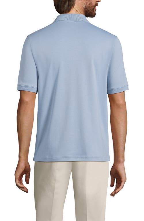 Lands' End Short Sleeve Cotton Supima Polo Shirt In Pale Slate Blue
