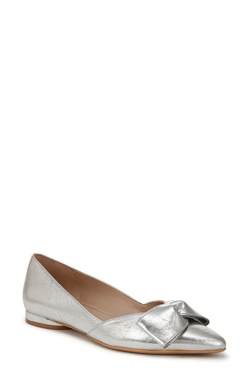 Naturalizer Havana-bow Womens Bow Leather Flat Shoes In Silver