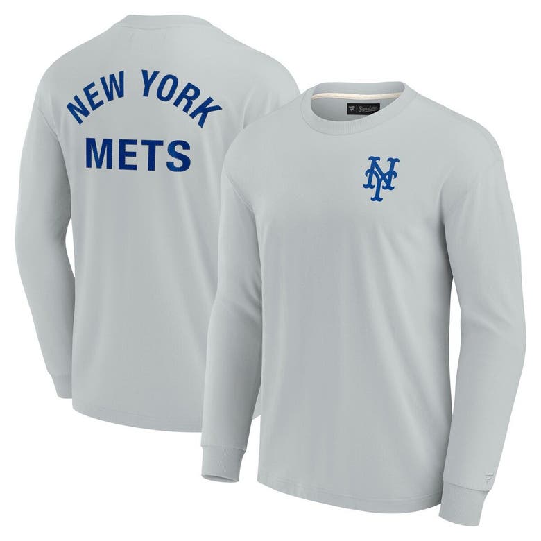 Shop Fanatics Signature Unisex  Gray New York Mets Elements Super Soft Long Sleeve T-shirt