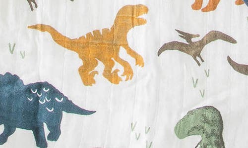 Little Unicorn Cotton Muslin & Terry Hooded Towel In Dino Friends