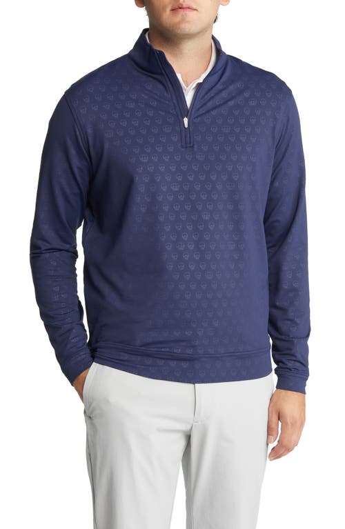 Peter Millar Perth Seeing Double Quarter Zip Performance Pullover in Navy