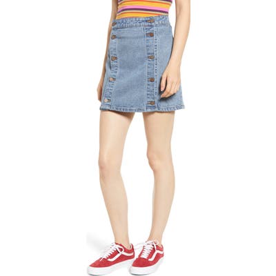 Prosperity Denim Double Button Denim Skirt, Blue