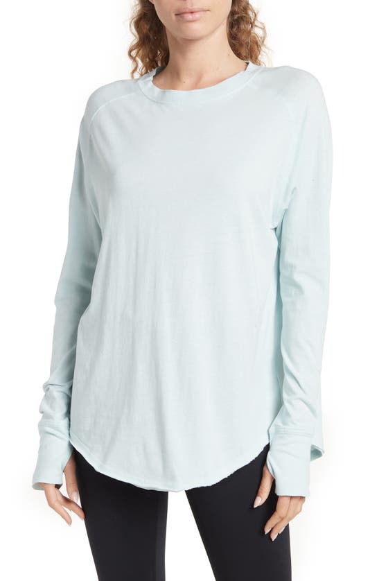Z By Zella Vintage Washed Relaxed Long Sleeve Tee In Blue Starlight