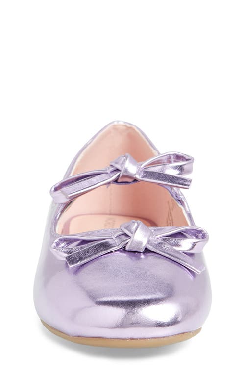 Shop Nordstrom Kids' Elodie Bow Flat In Purple Metallic