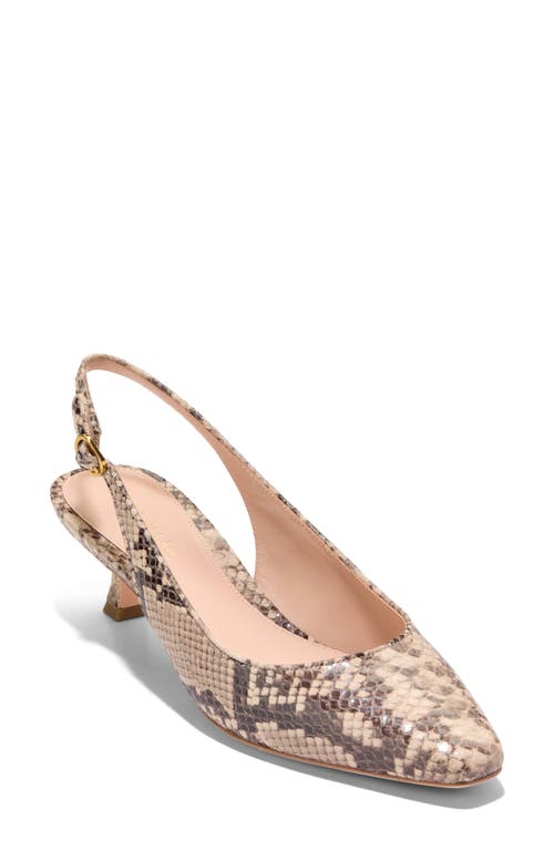 Shop Cole Haan Tayla Slingback Kitten Heel Pump In Cashmere Snake Embossed