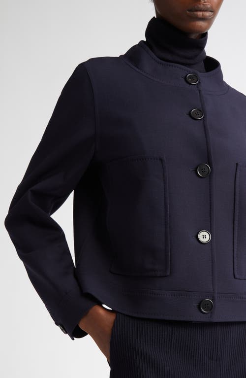 Max Mara Lamine Funnel-neck Cotton Jacket In Ultramarine