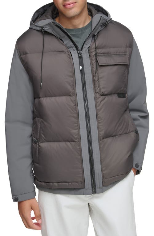 Paxos Water Resistant Quilted Down Jacket in Slate