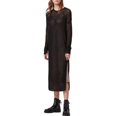 Allsaints Shine Two-Piece Mesh Dress, Black
