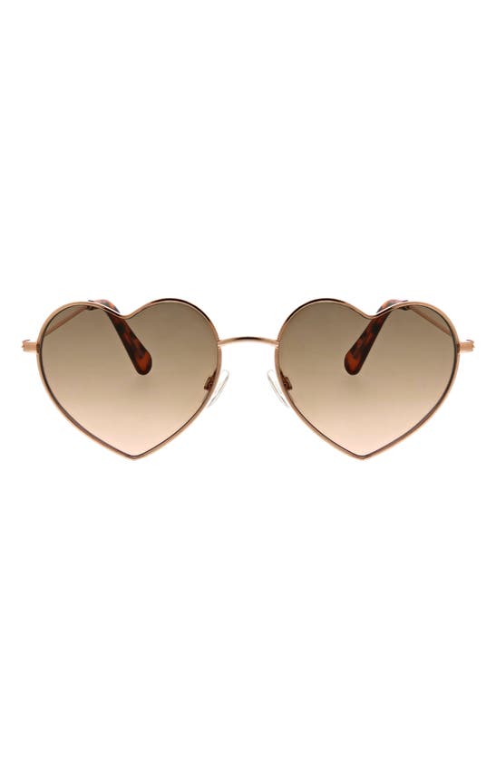Bcbg 51mm Gradient Heart Sunglasses In Rose Gold