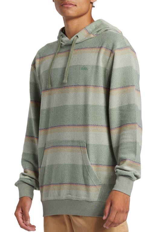 Shop Quiksilver Great Otway Stripe Hoodie In Sea Spray Slub Chambray