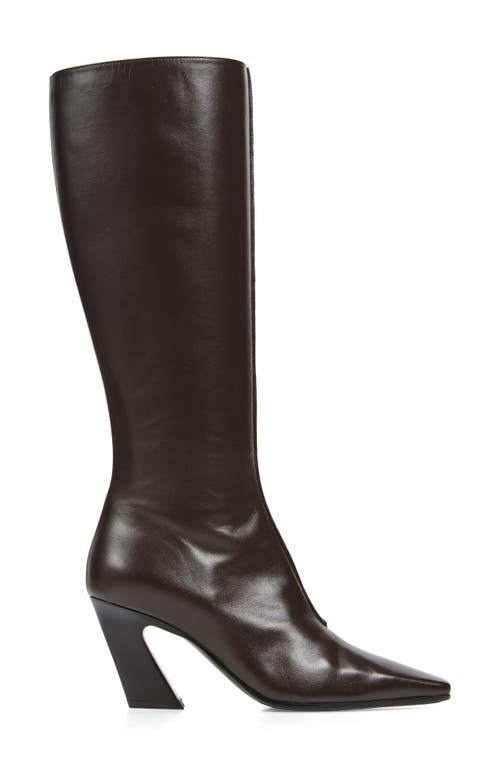 Bottega Veneta Banzai Leather Knee Boots In 2113 Fondant