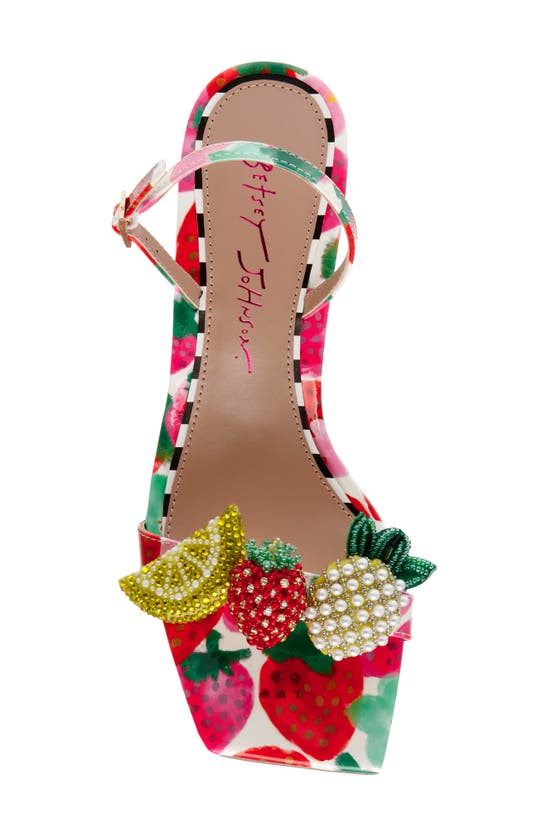 Shop Betsey Johnson Colson Kitten Heel Sandal In Pink Multi