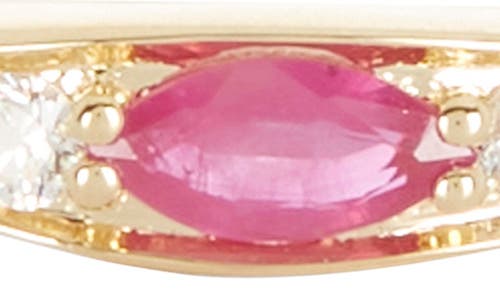 Bony Levy El Mar Diamond & Ruby Stacking Ring In 18k Yellow Gold