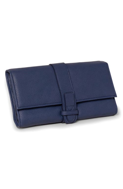 Hayley Faux Leather Jewelry Clutch in Blue