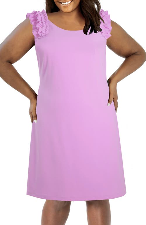 Marée Pour Toi Ruffle Sleeve Scuba Knit Sheath Dress in Pink