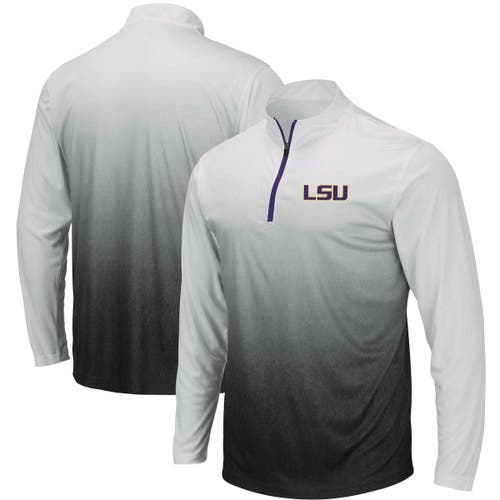 Men's Colosseum Gray LSU Tigers Magic Team Logo Quarter-Zip Jacket