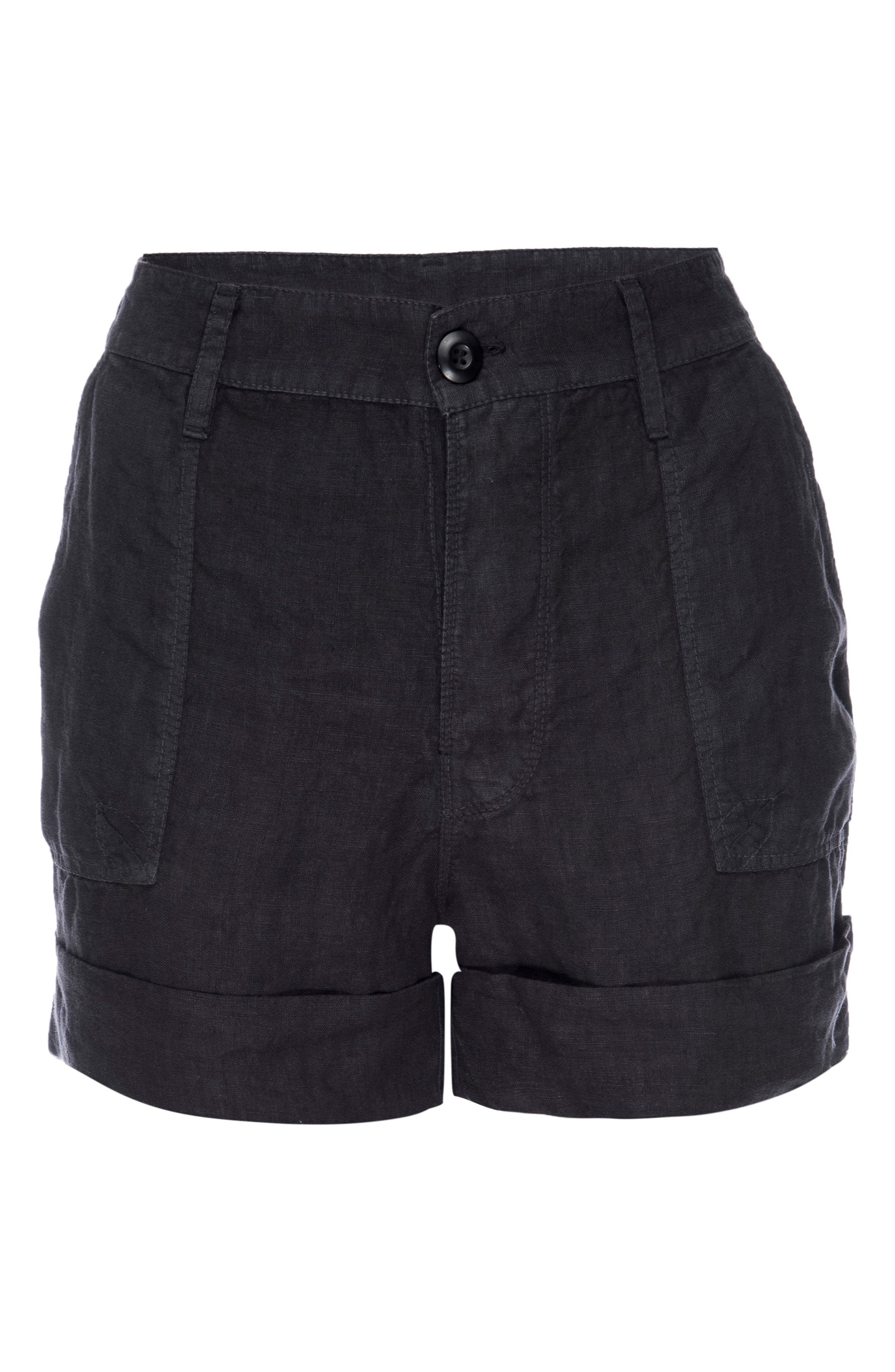 Frame Le Beau Linen Shorts In Oxford