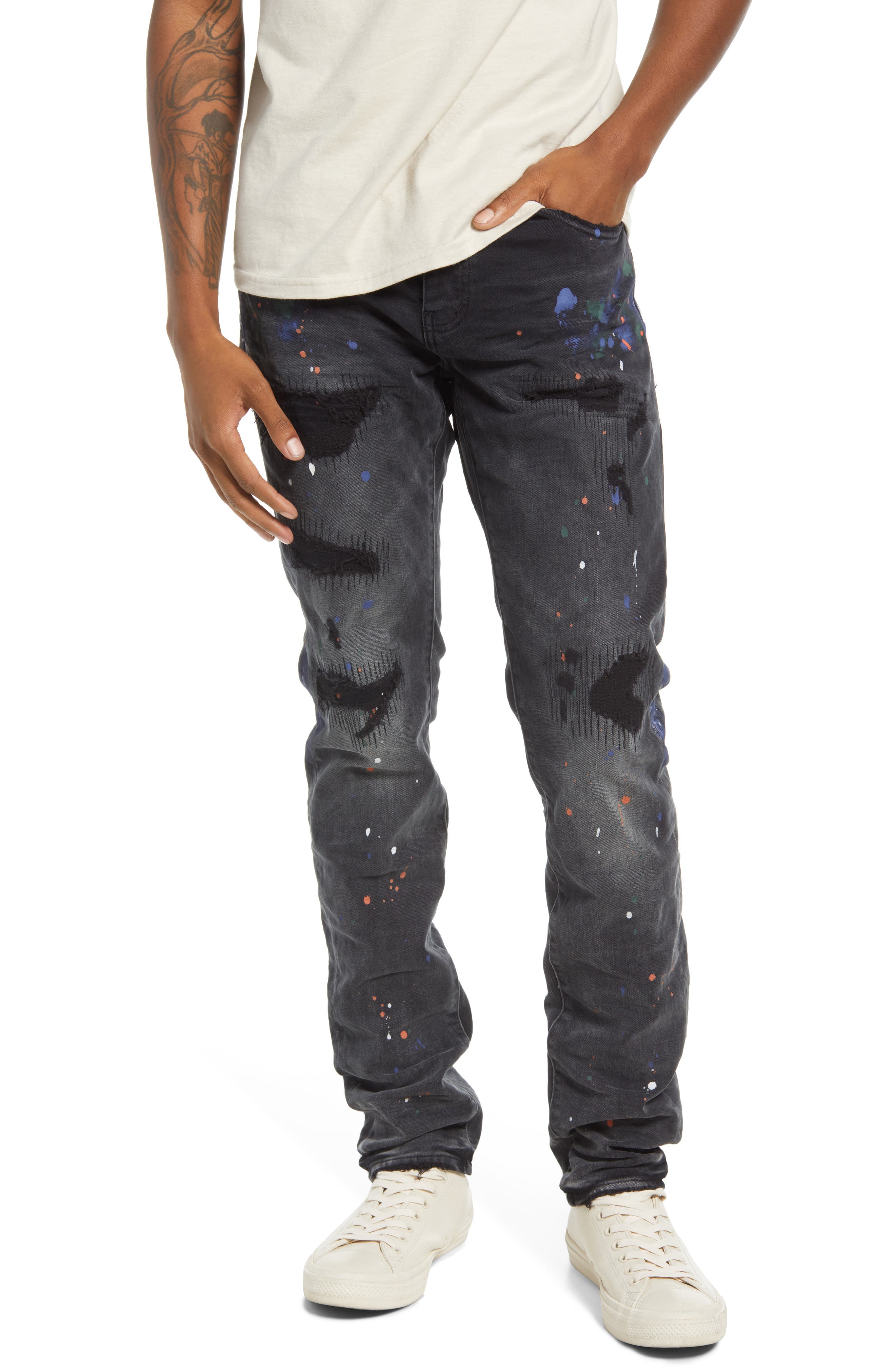 purple ripped jeans mens