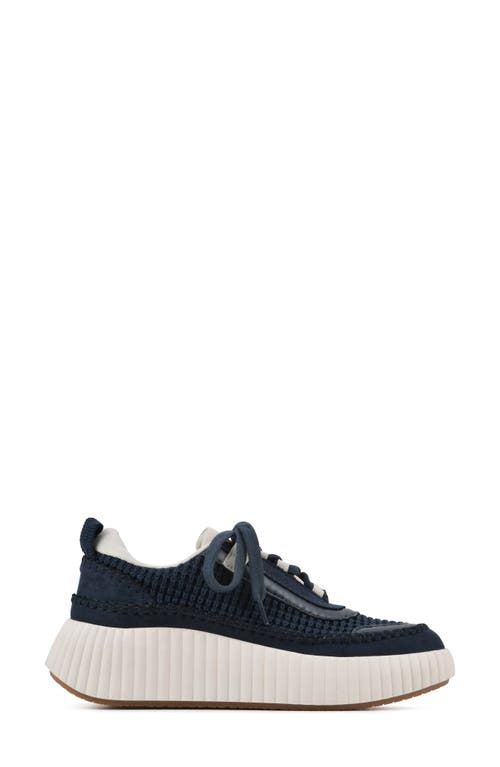 Shop White Mountain Footwear Dynastic Knit Sneaker In Navy/fabric