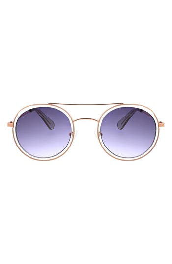 Bcbg 57mm Round Aviator Sunglasses In Rose/clear