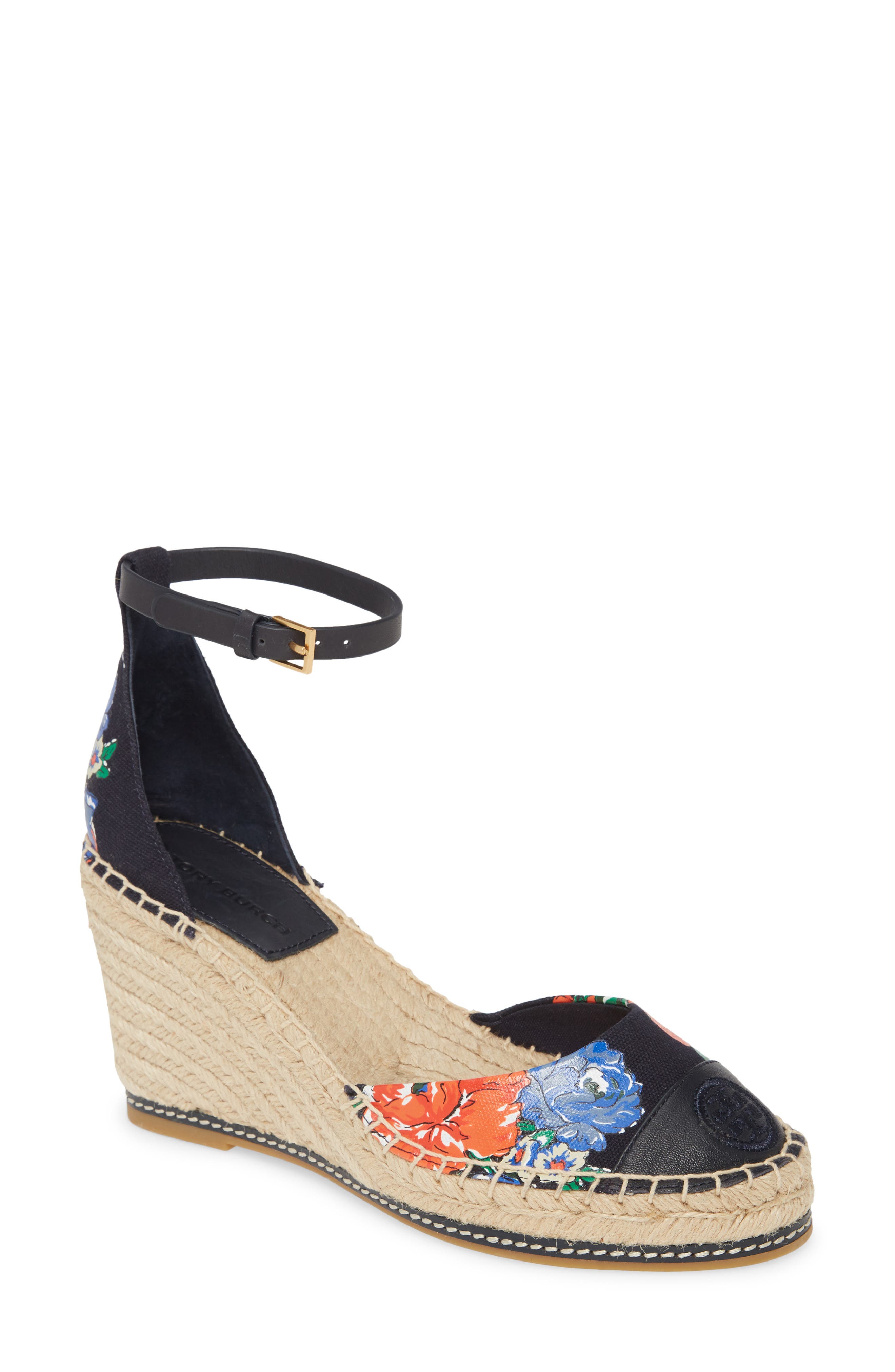 tory burch navy wedge sandals