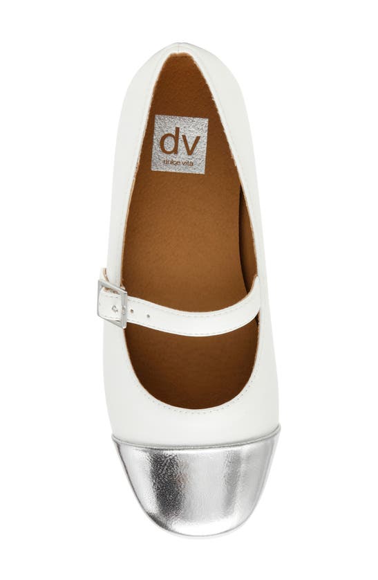 Shop Dolce Vita Dv By  Blane Mary Jane Cap Toe Flat In White