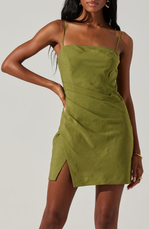 Shop Astr The Label Isadora Pleated Minidress In Green