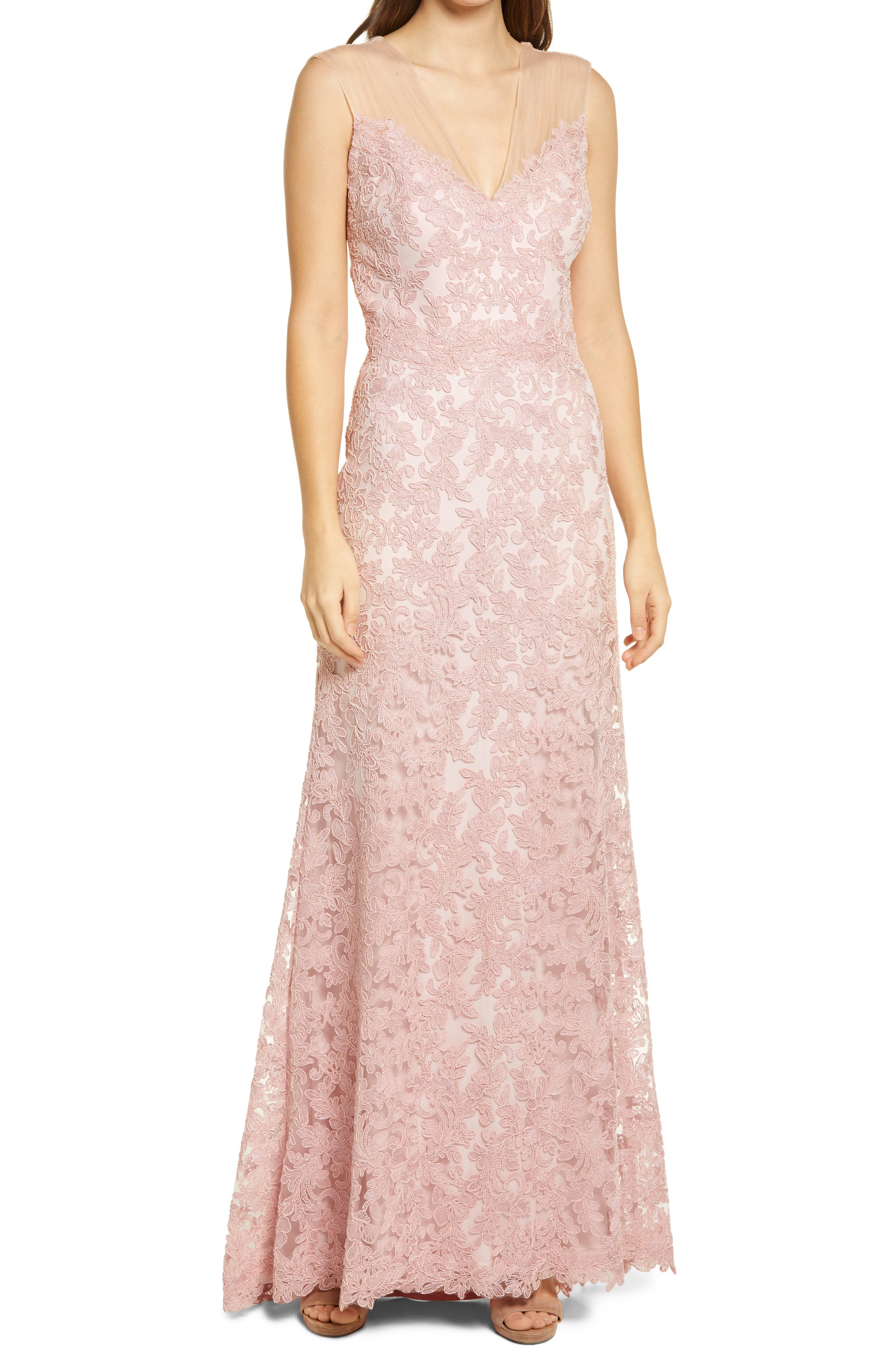 tadashi shoji embroidered lace sheath dress