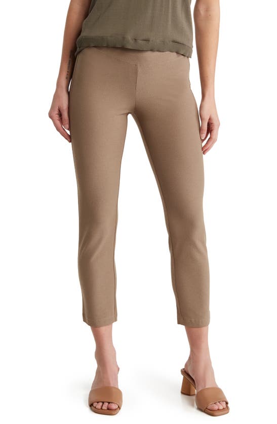 Eileen Fisher Stretch Crepe Slim Ankle Pants In Driftwood