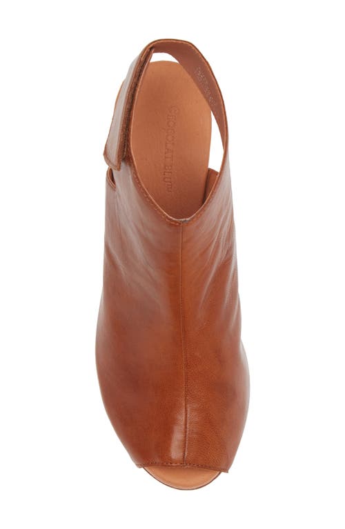 Chocolat Blu Cutout Wedge Sandal In Brown Leather
