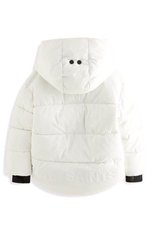 Shop Allsaints Sm By  Kids' Short Hooded Puffer Jacket In White