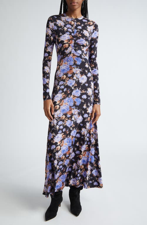 Shop Ulla Johnson Naia Floral Long Sleeve Maxi Dress In Iris