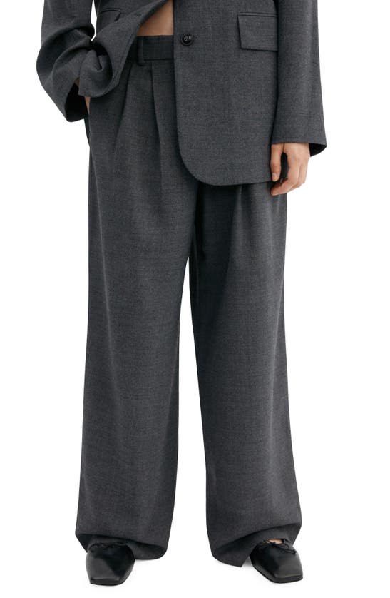 Shop Mango Wide Leg Suit Pants In Grey