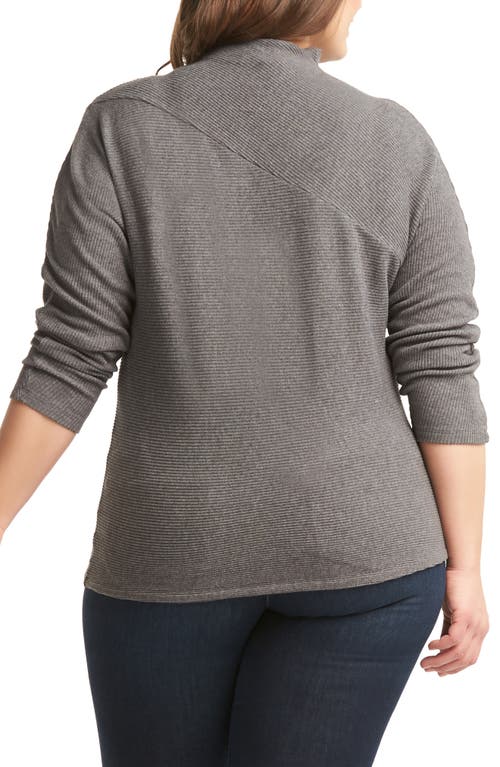 Tart Deb Ribbed Long Sleeve Top In Charcoal Heather