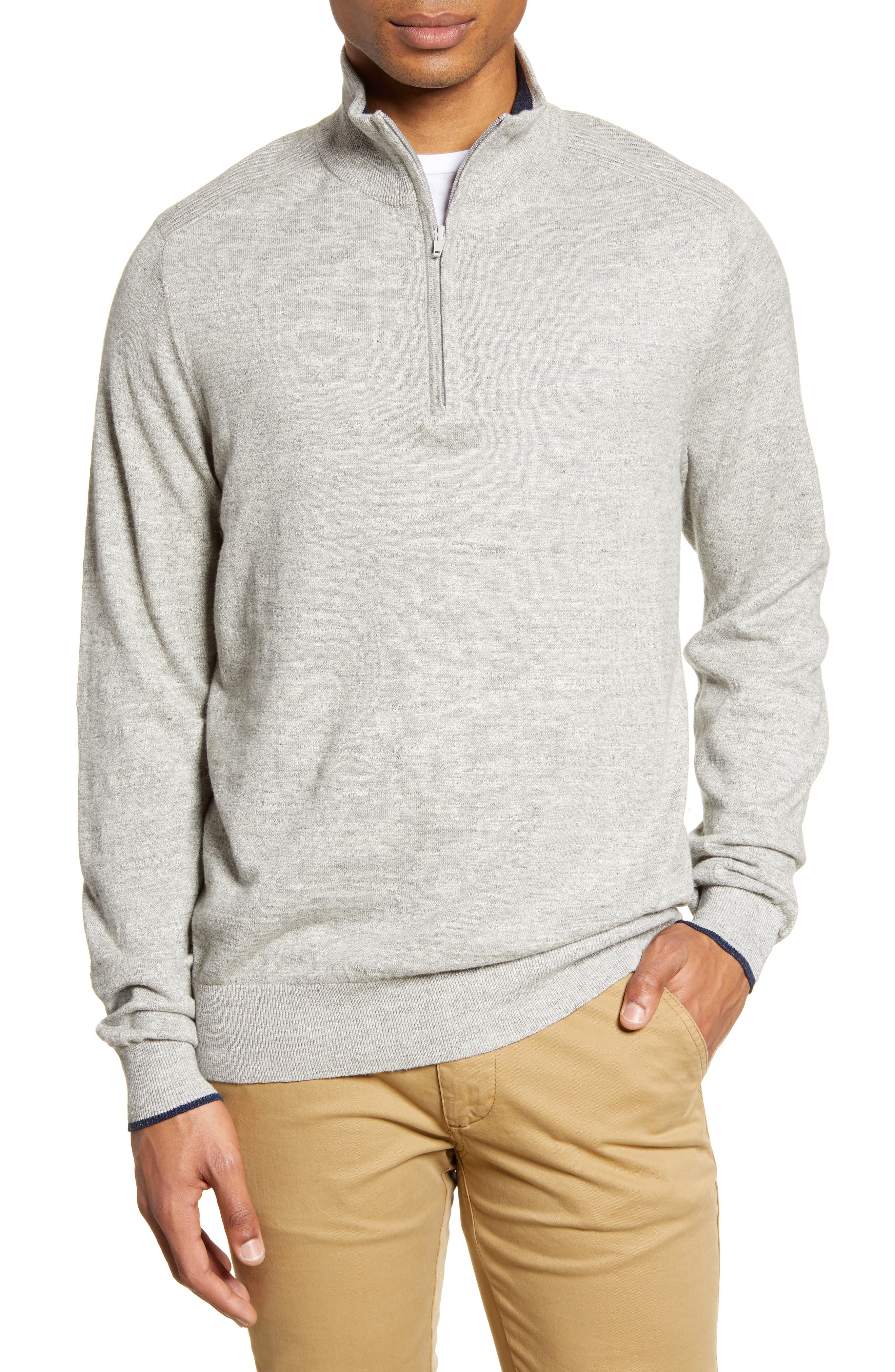 cotton quarter zip sweater