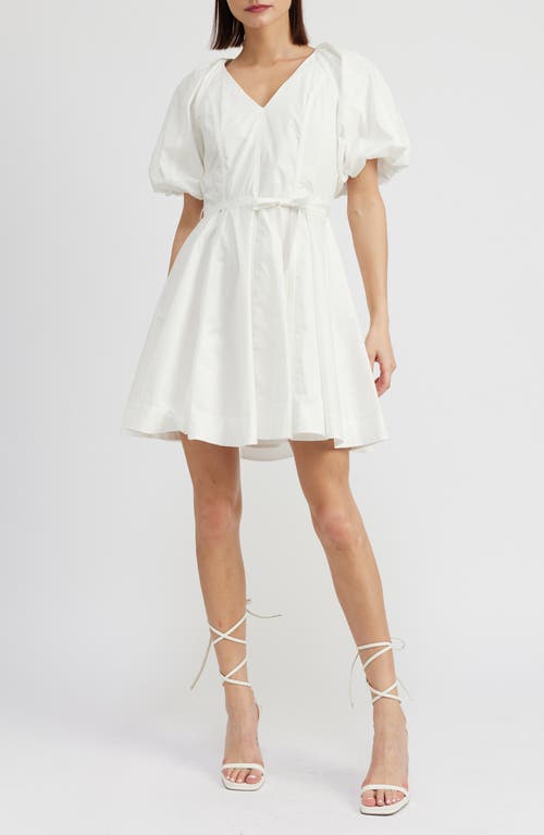Caymen Cotton Puff Sleeve Minidress in White