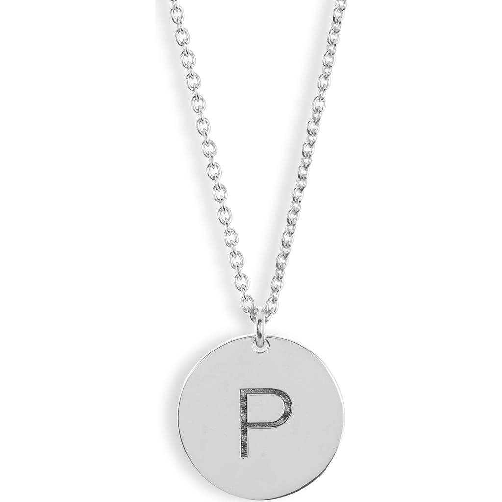 Meshmerise Initial Disc Pendant Necklace In White-p