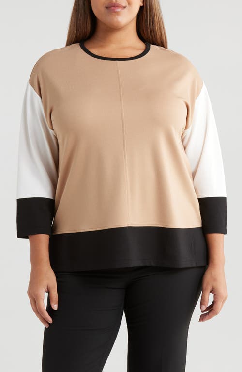 Jones New York Serenity Colorblocked Sweater in Praline Multi 