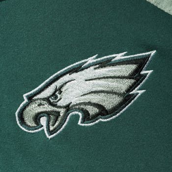 Youth Philadelphia Eagles Green Colorblock Full-Zip Hoodie