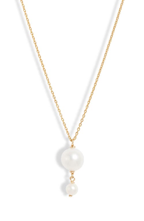Poppy Finch Cultured Pearl Pendant Necklace in 14Kyg at Nordstrom, Size 18