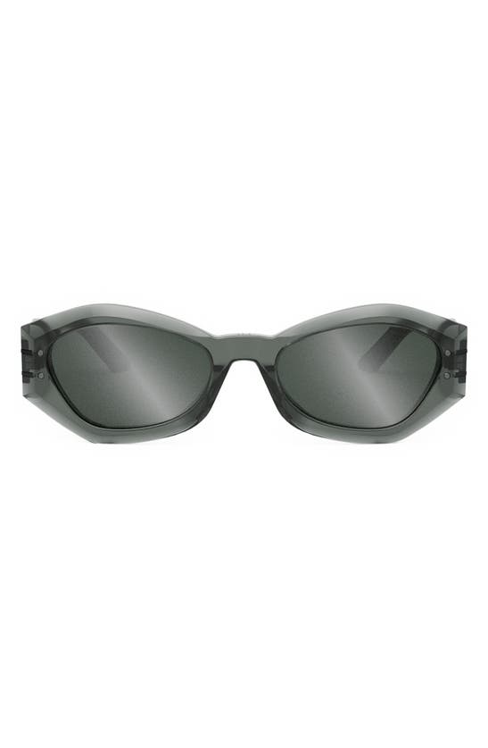 Shop Dior 'signature B1u 55mm Butterfly Sunglasses In Grey/ Other / Smoke Mirror