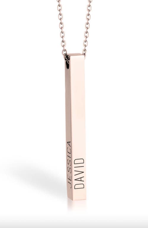 MELANIE MARIE Personalized Bar Pendant Necklace in Rose Gold Plated at Nordstrom
