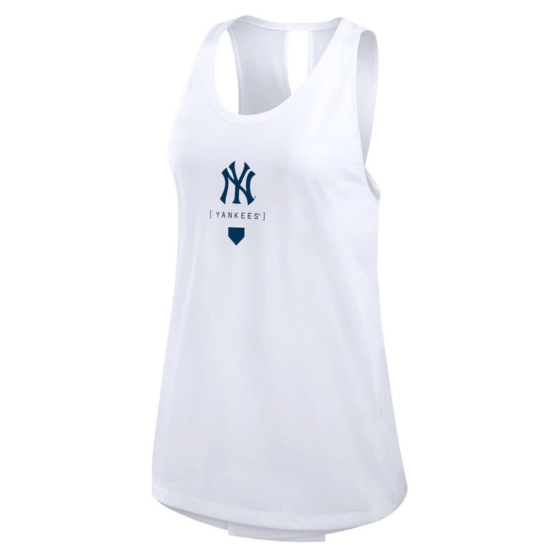 Shop Nike White New York Yankees Team Crossback Tank Top