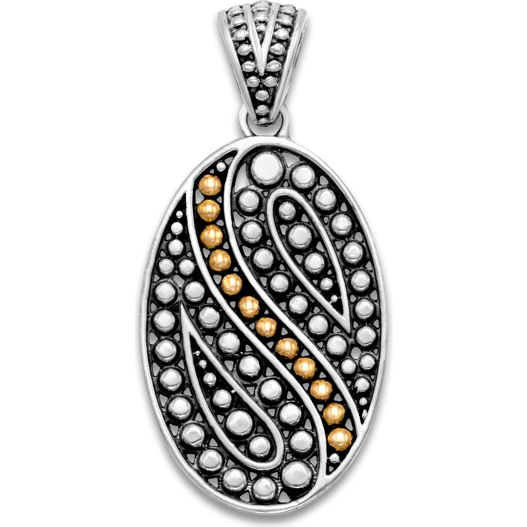 Samuel B. Sterling Silver & 18k Gold Dot Oval Pendant In Silver And Gold