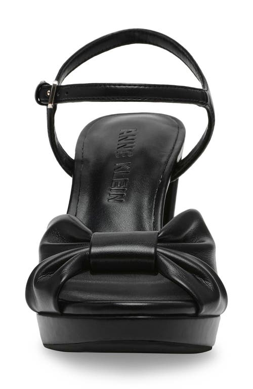 Anne Klein Velia Ankle Strap Platform Sandal In Black Smooth