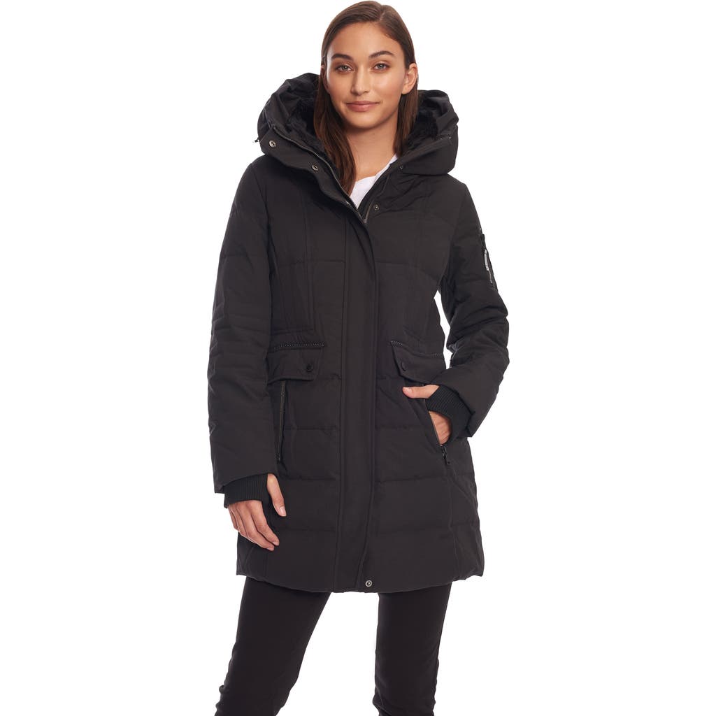 Alpine North Kootney Women's Vegan Down (recycled) Mid-length Parka In Black